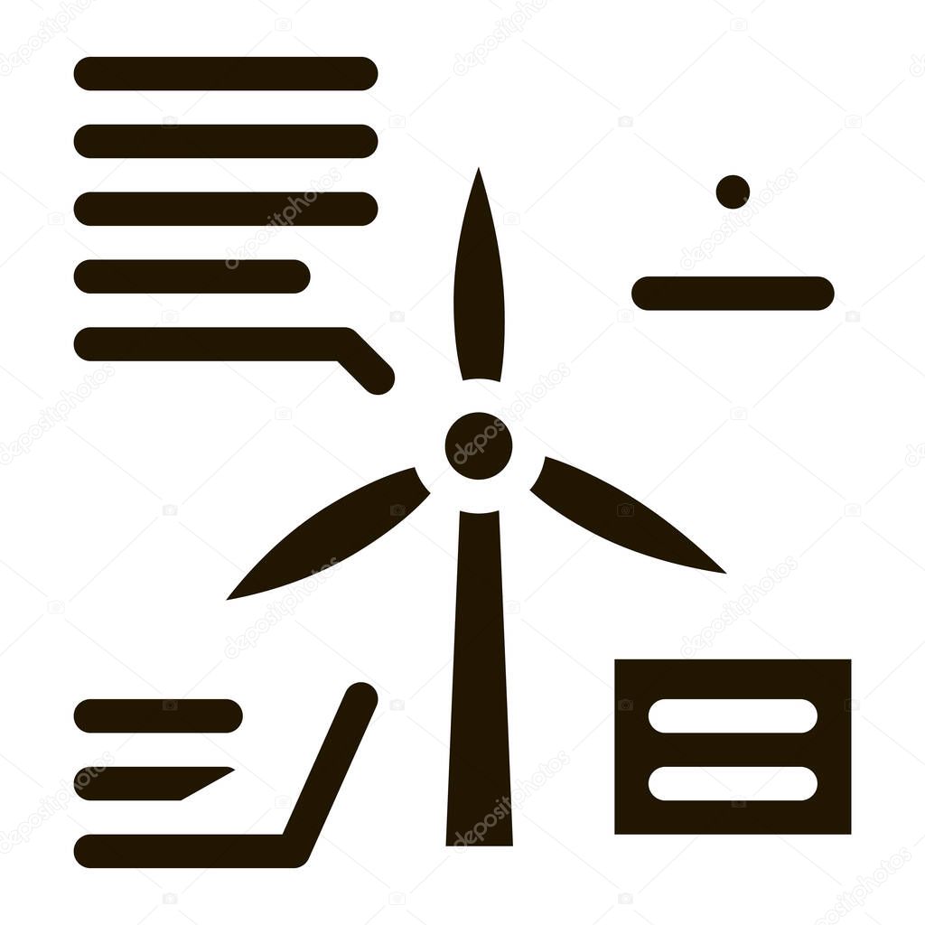 parsing study windmill icon vector illustration