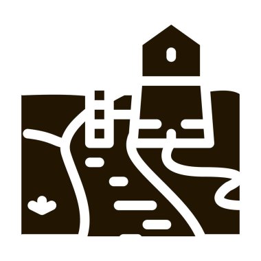 Su değirmeni ikonu Vektör Kabartması