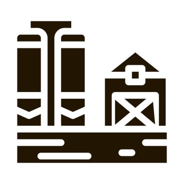 Süt çiftliği simgesi Vektör Kabartma