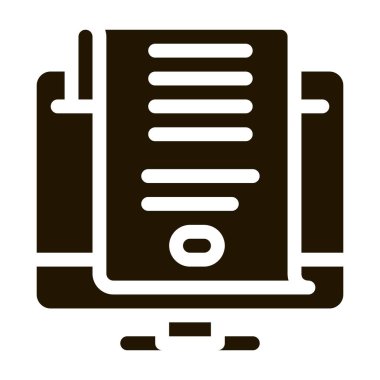 Arama motoru optimizasyon belgesi simgesi Vektör Çizimi