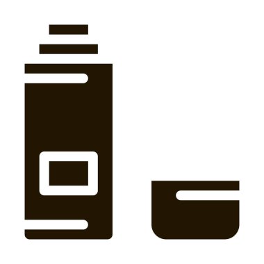 Sıvı simge vektörü kabartmalı termos