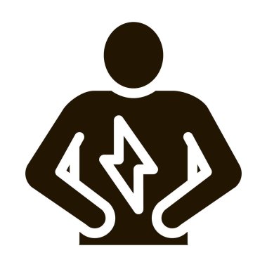 Mide ağrısı ikonu Vektör Kabartma