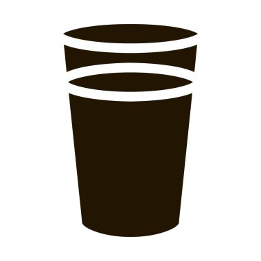 Bir bardak süt ikonu Vektör Kabartma Çizimi