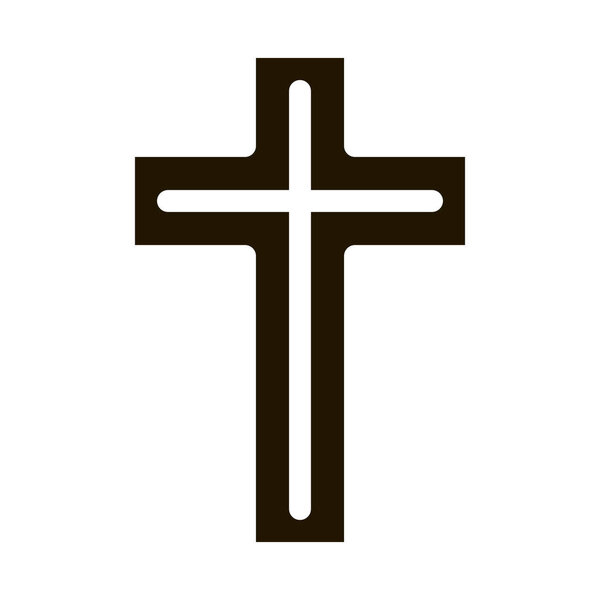 view of golden cross icon Vector Glyph Illustration