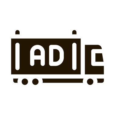 reklam kamyonu simgesi vektör illüstrasyonu