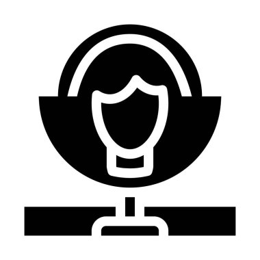 Kadın yüzü ayna simgesi Vektör Kabartma