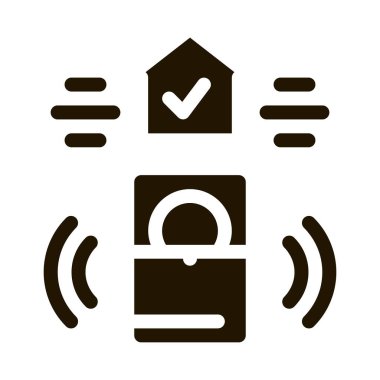 ev güvenlik alarm simgesi Vektör Glyph Görüntü