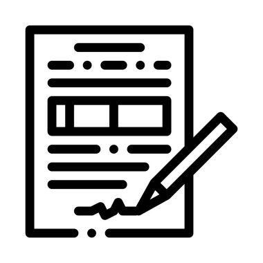 Sözleşme yöneticisi satır simgesi illüstrasyonunun imzalanması