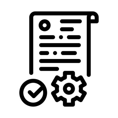 işlem uygulamaları satır simgesi vektör illüstrasyon işareti