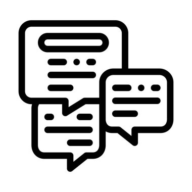 iletişim ve sohbet yöneticisi satır ikonu vektör illüstrasyonu