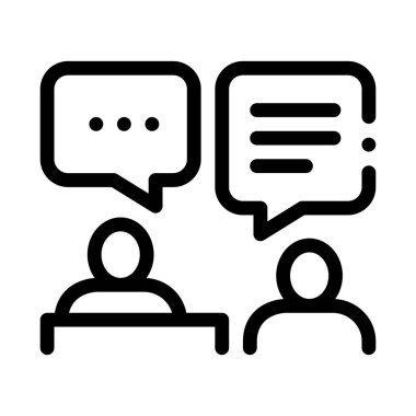 Röportaj yöneticisi satır simgesi vektör illüstrasyon işareti