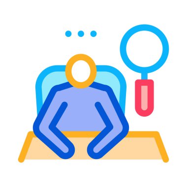 yeni çalışan renk ikonu illüstrasyonunu işe alma ve araştırma