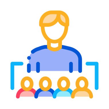 yönetici renk ikonu çiziminin takım veya liderliğinde çalışmak