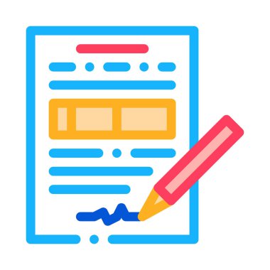 Sözleşme yöneticisi renk vektör illüstrasyonunun imzalanması