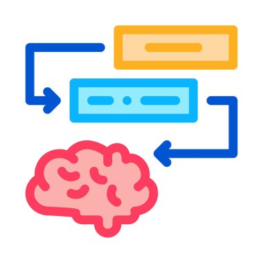 Düşünen görevler yöneticisi renk ikonu vektör illüstrasyonu