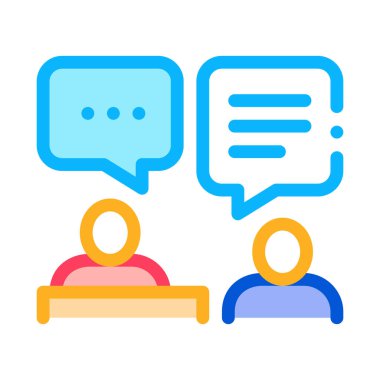 Röportaj yöneticisi renk ikonu vektör illüstrasyon işareti