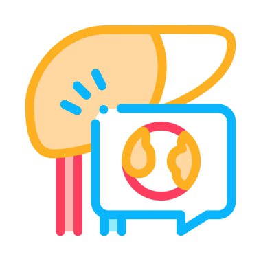 Karaciğer atherosclerosis renk ikonu vektör illüstrasyon işareti