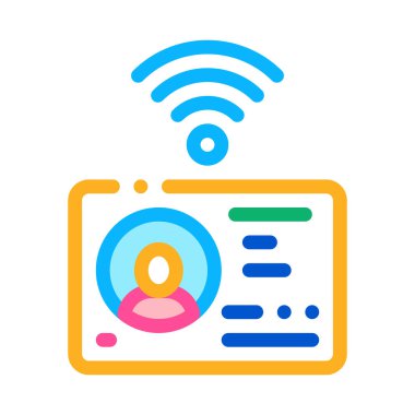 elektronik kimlik belgesi renk vektör illüstrasyonu