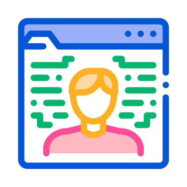 İnsan elektronik kimlik renk ikonu vektör illüstrasyonu