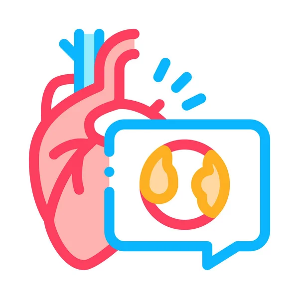 심장 동맥경화증 (heart atherosclerosis) 색 아이콘 벡터 삽화 기호 — 스톡 벡터