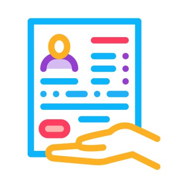 Lisans renk ikonu vektör illüstrasyonu anketi