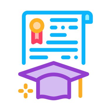 Eğitim diploması renk ikonu çizimi