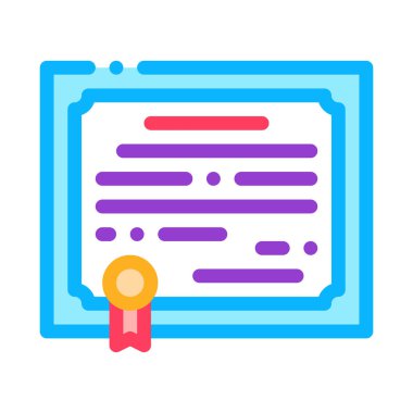 Sertifika lisans rengi vektör illüstrasyon işareti