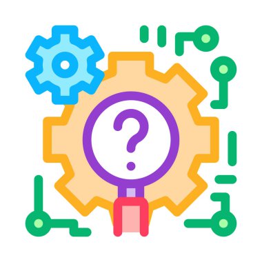 süreç araştırmacısı renk ikonu vektör illüstrasyon işareti