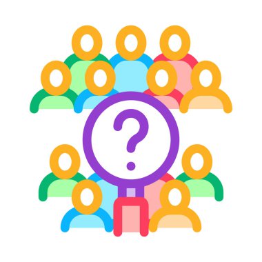 demografi araştırmacısı renk ikonu vektör illüstrasyon işareti