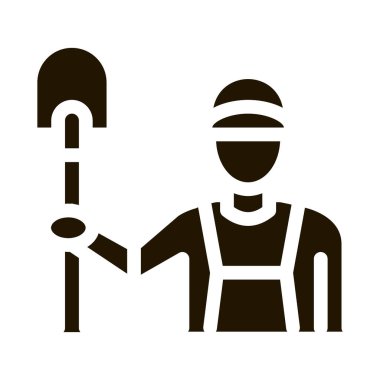 Kürek işçisi sembol vektörü. Kürek işçisi işareti. izole edilmiş sembol çizimi