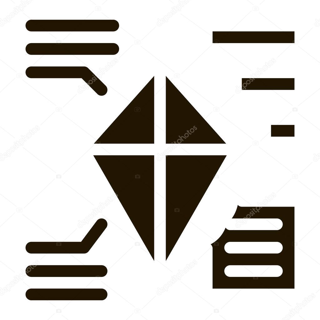 parsing kite glyph icon vector. parsing kite sign. isolated symbol illustration