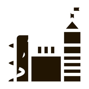 Çocuklar için oyun alanı glyph ikon vektörü. Çocuk parkı imzası. izole edilmiş sembol çizimi