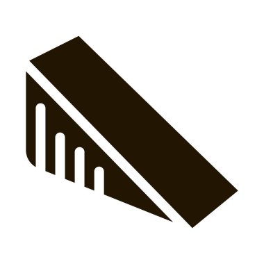 Peynir kabartma sembolü vektörünün üçgen parçası. Üçgen peynir işareti var. izole edilmiş sembol çizimi