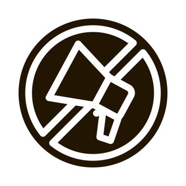 Hoparlörden işaret sembolü ikon vektörünün üstünü çizdim. Hoparlör işaretinin üstünü çizdi. izole edilmiş sembol çizimi