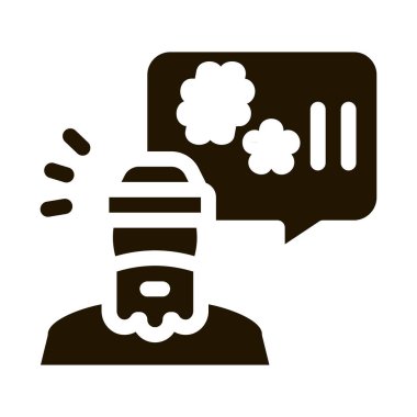 Evsiz, yemin eden sembol taşıyıcısı. Evsiz küfür işareti. izole edilmiş sembol çizimi