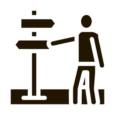 İnsan istikametindeki sütun sembolü vektörü. İnsan istikameti sütun işareti. izole edilmiş sembol çizimi