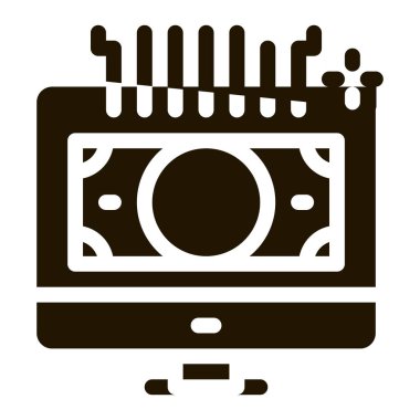 İnternet para ekranı simge vektörü. İnternet para ekranı işareti. izole edilmiş sembol çizimi