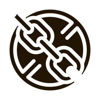 Zincir işareti simge vektörünü durdur. Dur işareti işareti. izole edilmiş sembol çizimi