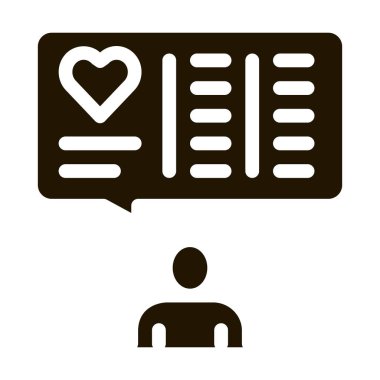 İnsan sağIıklı yaşam sembolü vektöründen bahsediyor. İnsan sağIıklı yaşam işaretlerinden bahsediyor. izole edilmiş sembol çizimi