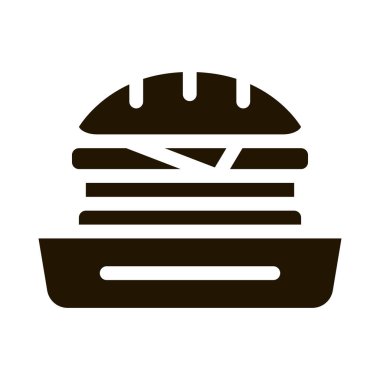 Hamburger fast food simge vektörü. Hamburger fast food tabelası. izole edilmiş sembol çizimi