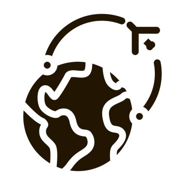 Uçak rotası simge vektörü. Uçak pisti tabelası. izole edilmiş sembol çizimi