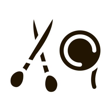 Çiçekçi makası ve kurdele sembolü vektörü. Çiçekçi makası ve kurdele tabelası. izole edilmiş sembol çizimi