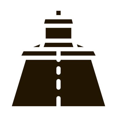 Yol onarım makinesi glyph ikon vektörü. Yol onarım makinesi işareti. izole edilmiş sembol çizimi