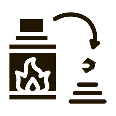 Şömine ateşi sembolü vektörü. Şömine ateşi tabelası. izole edilmiş sembol çizimi