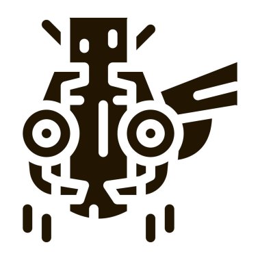 Ağaç kesme makinesi sembol vektörü. Ağaç kesme makinesi işareti. izole edilmiş sembol çizimi