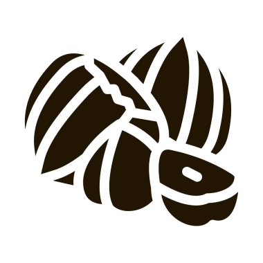 Fındık fıstığı kabartma ikonu vektörü. Fındık tabelası. izole edilmiş sembol çizimi