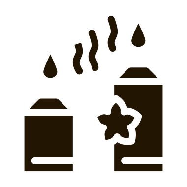 aromatik yanan mum simgesi Vektör Kabartma Çizimi