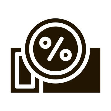 webshop kupon ikonu Vektör Glyph İllüstrasyonu