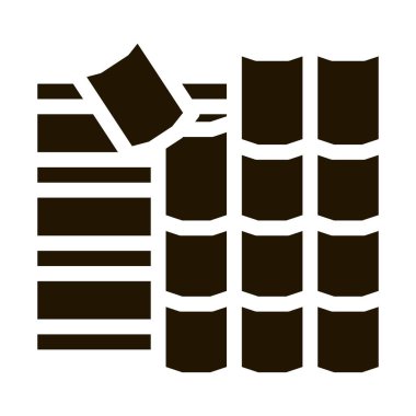 çatı seramik kiremit ikonu Vektör Kabartma Çizimi