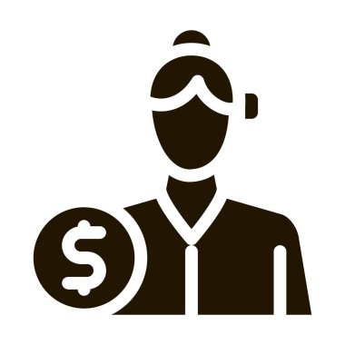 İş kadını meslek simgesi Vektör Kabartma